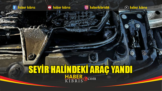 Seyir halindeki araç yandı