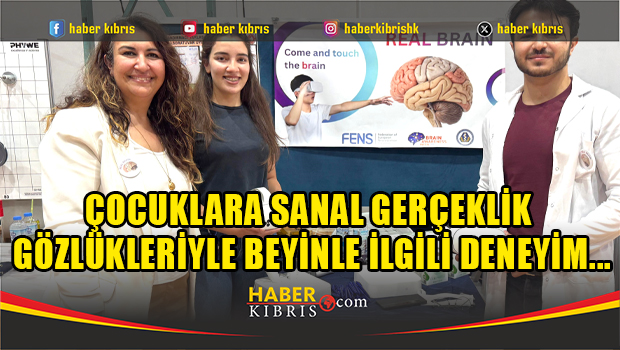 Çocuklara sanal gerçeklik gözlükleriyle beyinle ilgili deneyim...