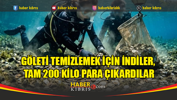 Göleti temizlemek için indiler, tam 200 kilo para çıkardılar
